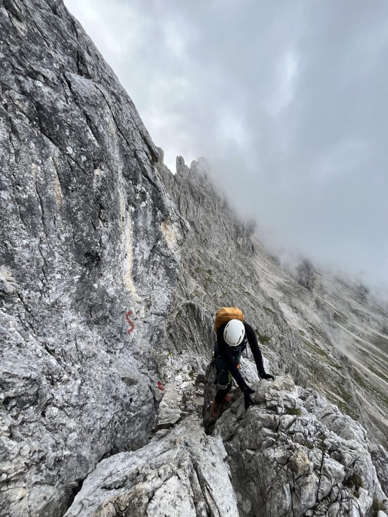 Rosengarten Dolomites -Santnerpass Via Ferrata 7 Rosengarten Dolomites -Santnerpass Via Ferrata - navigating the via ferrata route through challenging terrain